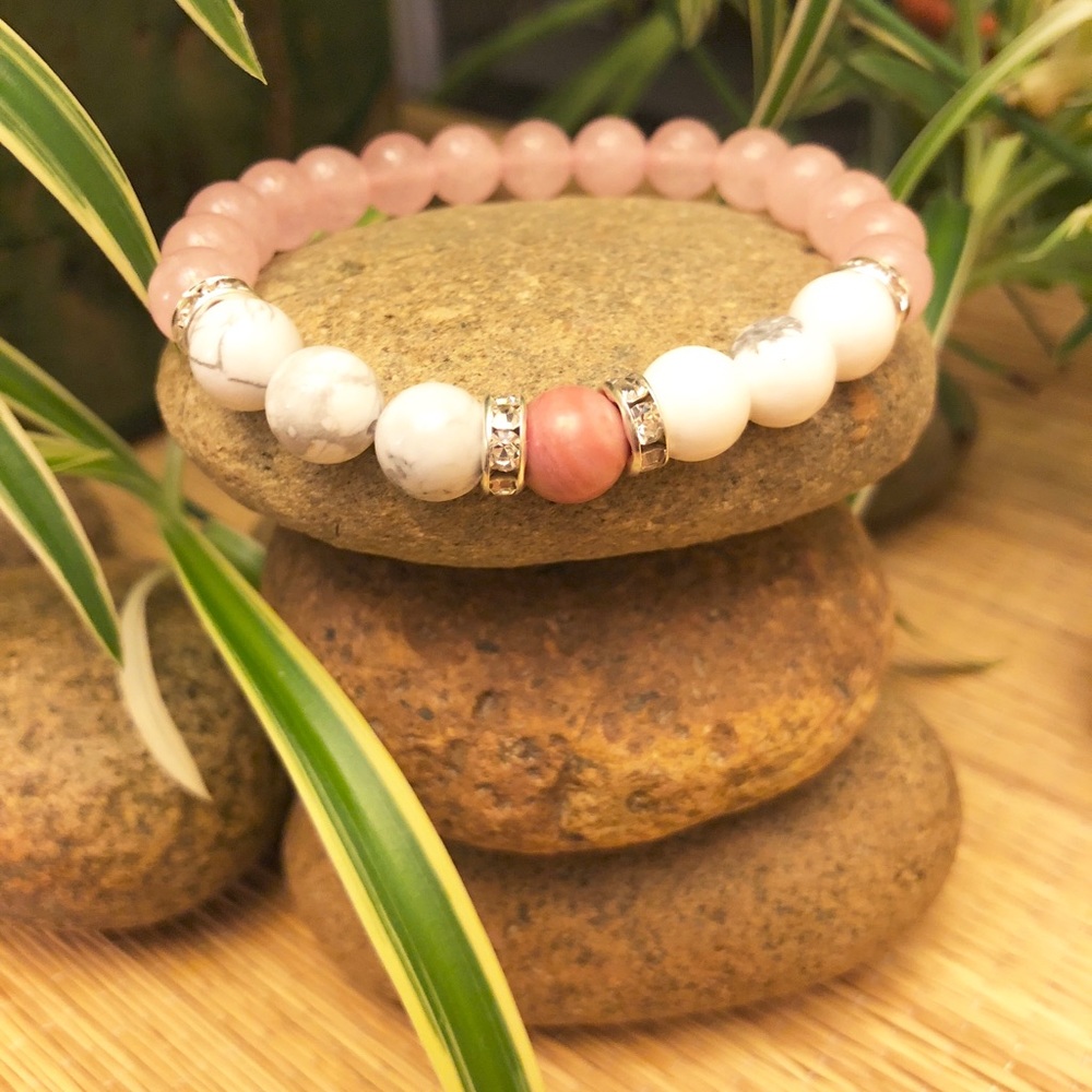 🌸🌺 Rose Quartz Mala Bracelet 🌷🌺